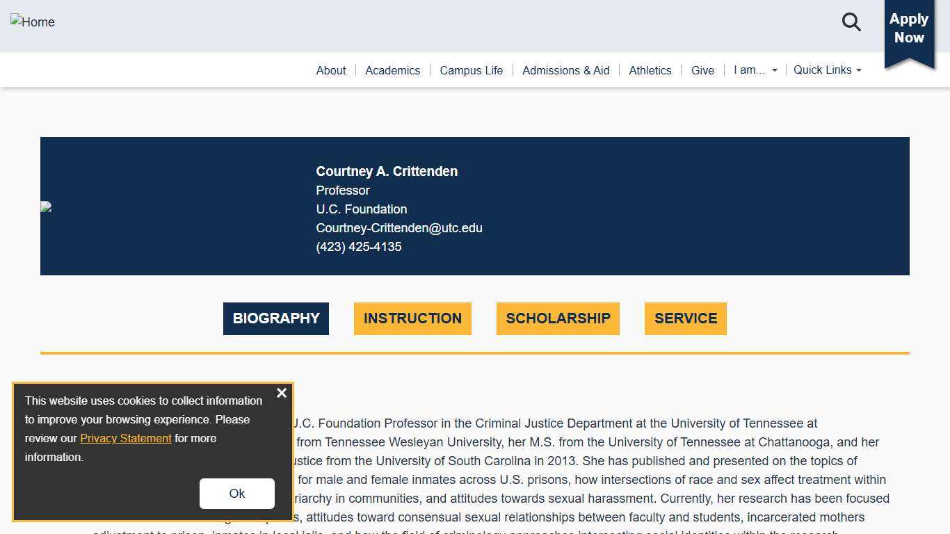 cjh126-Criminal Justice-Courtney-Crittenden University of Tennessee at Chattanooga